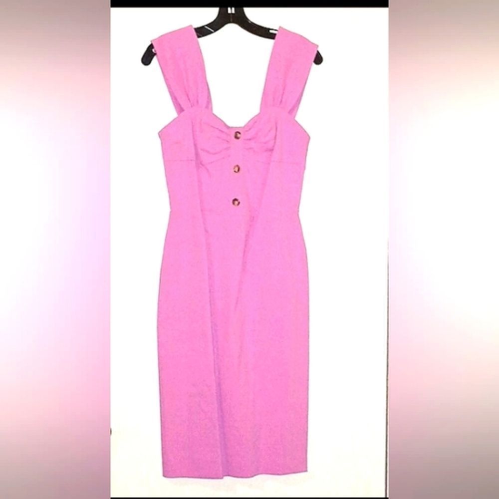 PINKO PINK BRACCIOFERRO SLEEVELESS MID DRESS